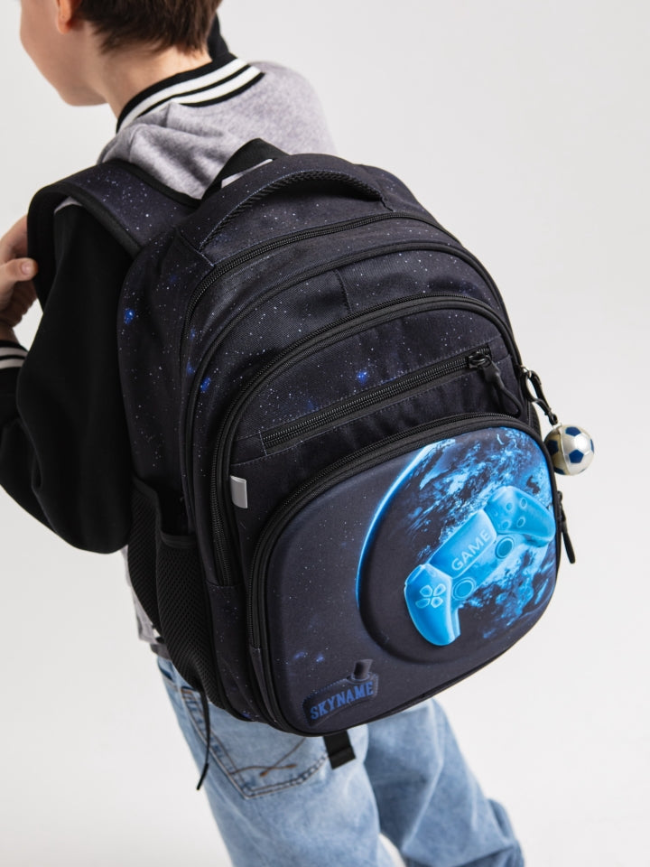 Rucsac școlar - R3-268, design Controller Gaming în sferă albastră