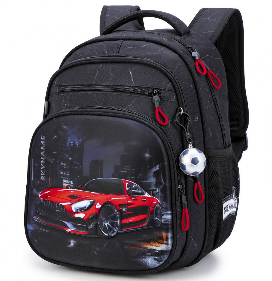 Rucsac școlar - R3-275, design Mașină sport roșie