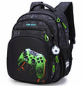 Rucsac școlar - R3-278, design Controller Gaming verde