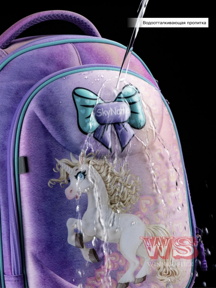 Школьный рюкзак - R4-410, дизайн Unicorn Magic и брелок-мишка