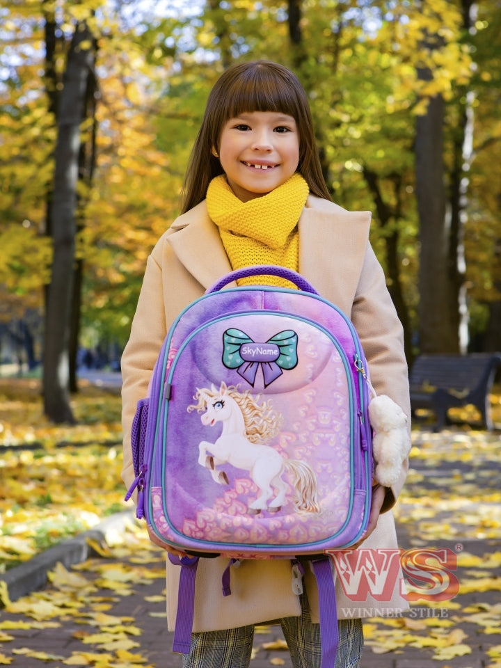 Школьный рюкзак - R4-410, дизайн Unicorn Magic и брелок-мишка