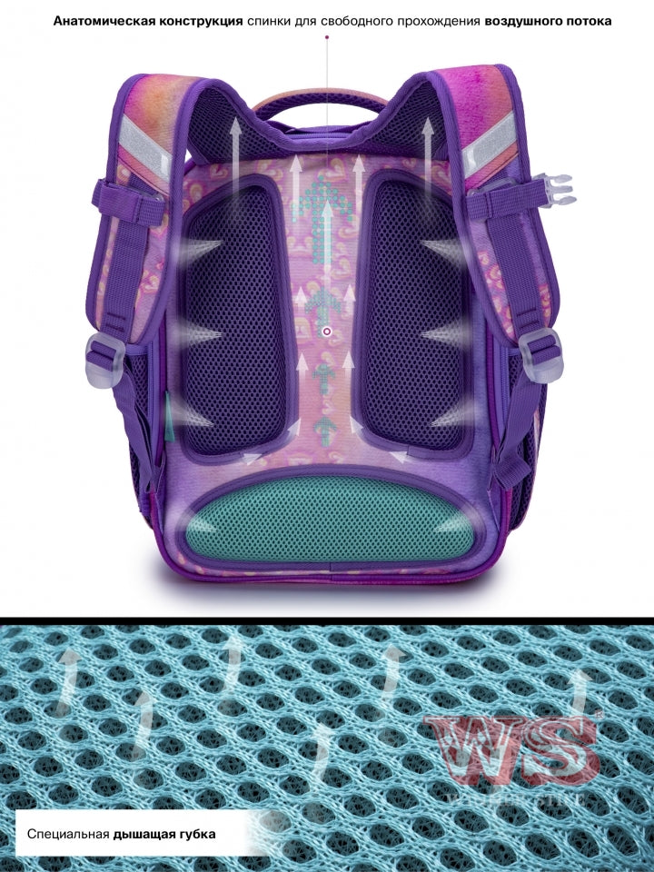 Школьный рюкзак - R4-410, дизайн Unicorn Magic и брелок-мишка
