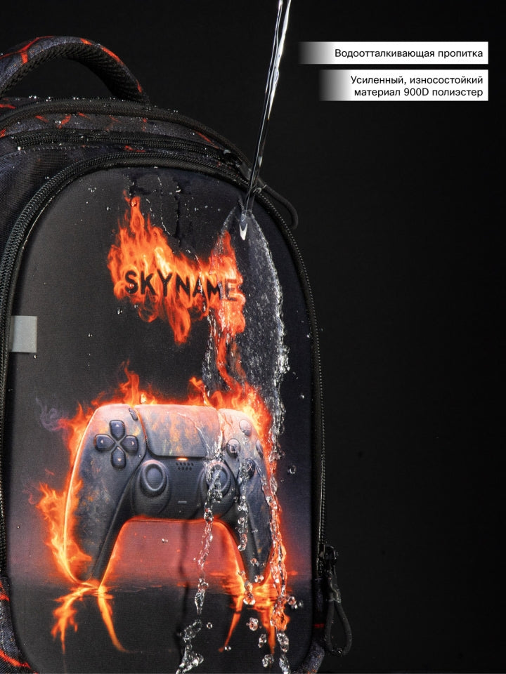 Школьный рюкзак - RK-622 Gamer, дизайн «Контроллер в огне»