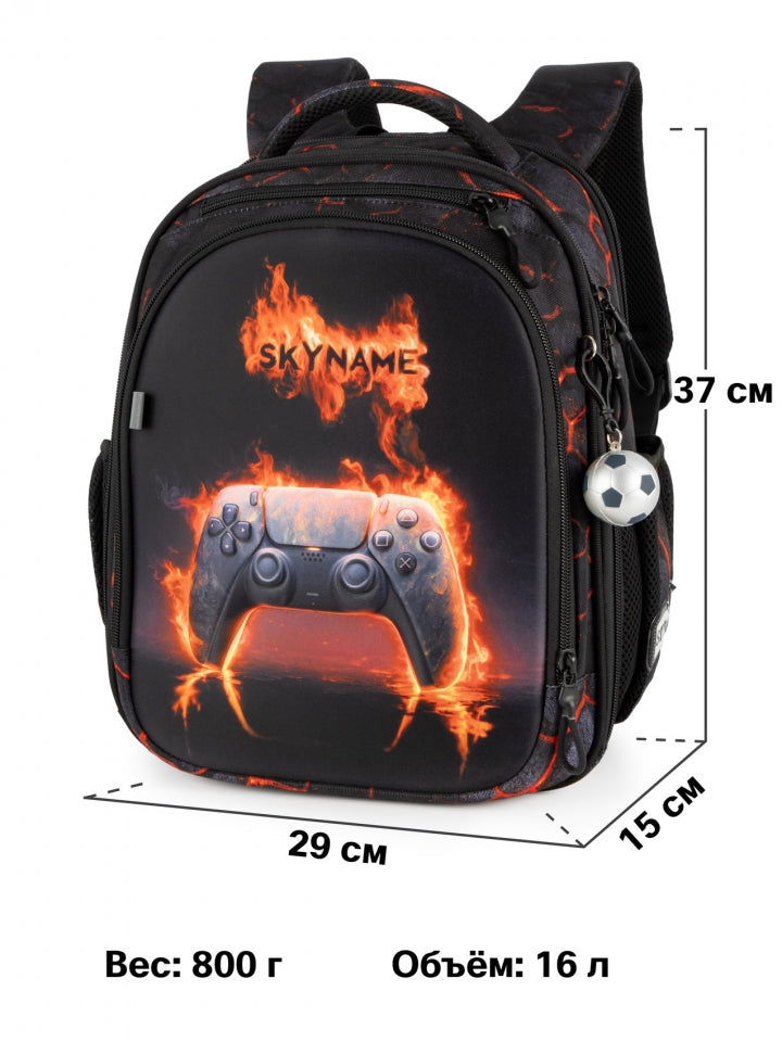Школьный рюкзак - RK-622 Gamer, дизайн «Контроллер в огне»